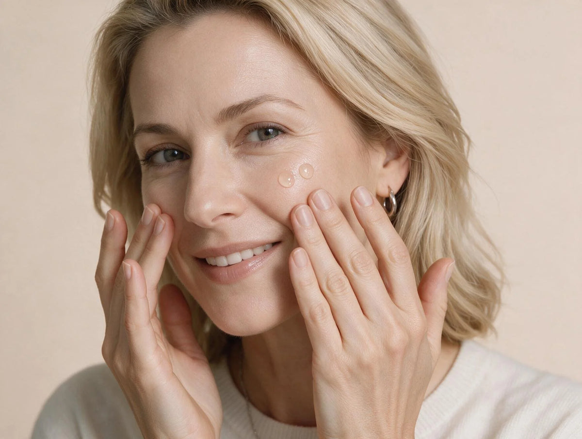 Frau trägt veri skin boost auf die Wangen auf